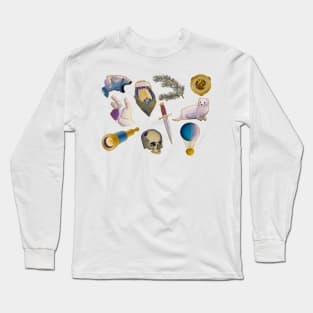 His Dark Materials symbols on blue Long Sleeve T-Shirt